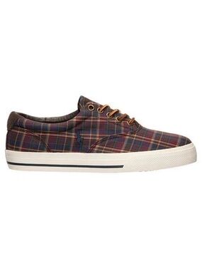 Ralph Lauren VAUGHN Twill Plaid Casual Sneakers size 11.5